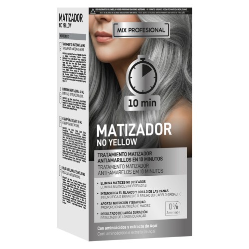 Kit matizador cabellos no yellow 10 minutos